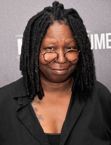 See Whoopi Goldberg, Elton John and 10 More Stars With Stage Names — And Find Out Their Real Monikers! Celebrities Without Eyebrows, No Eyebrows, Black Legends, Womens Group, Beautiful Dreadlocks, Bold Brows, Wavy Haircuts, Whoopi Goldberg, Liam Neeson