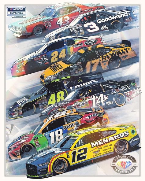 Nascar Painting, Nascar Aesthetic, Nascar Art, Racing Aesthetic, Nascar Daytona 500, Race Car Driving, Ryan Blaney, Nascar Shirts, Nascar Cars