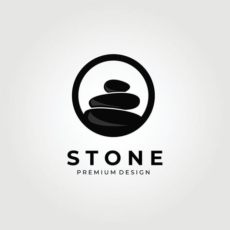 balance stone circle logo vector illustration design Stone Logo Design, Psychology Project, Rock Balance, Zen Logo, Logo Bee, Canada Logo, Furniture Graphic, Rock Logo, Stone Logo