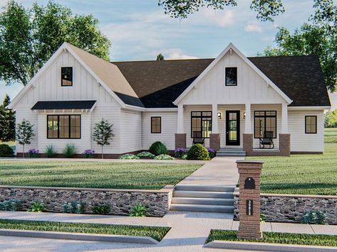 House Plans Single Story, Single Story Farmhouse, Plans For The Future, Farmhouse Style House Plans, Modern Farmhouse Exterior, Farmhouse House, Farmhouse Plan, House Plans Farmhouse, Modern Farmhouse Plans