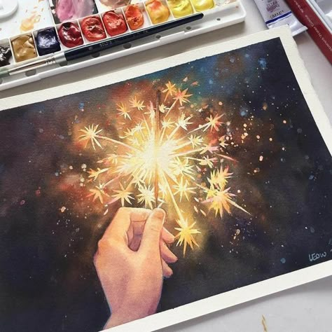 Variety In Art, Diwali Painting, Firework Painting, Art Zine, Beautiful Art Paintings, Small Canvas Art, Watercolor Paintings Tutorials, Inspiration Painting, Amazing Art Painting