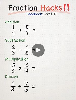 11-minute Mind Blowing Hacks/Tricks in Mathematics! | 11-minute Mind Blowing Hacks/Tricks in Mathematics! | By Prof DFacebook Fractions Division, Divide Fractions, Percentages Math, Multiplication Tricks, Operations With Fractions, Add And Subtract Fractions, Dividing Fractions, Adding Fractions, Teaching Fractions