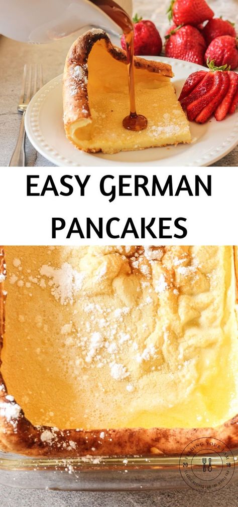 Puffy Oven Pancake, Pancake In The Oven, How To Make German Pancakes, Dutch Oven Pancakes, Dutch Babies Recipe Easy, Easy Dutch Baby Recipe, Dutchbaby Pancake Recipe, Easy Oven Breakfast, Baclavale Recipes Easy