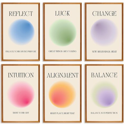 PRICES MAY VARY. Amplify good energy in your space with spiritual room decor. Our gradient aura posters makes a lovely addition to your meditation space, posters for bedroom, office, yoga studio or anywhere else. Beautiful vanilla girl room decor with spiritual affirmations. The colour of your aura changes over time. Choose the aura that you are vibing with to your spiritual room decor from our pastel aura wall art posters. Our artsy room decor also includes positive affirmation quotes about bal Clean Girl Wall Decor, Artsy Room, Vanilla Room, Spiritual Posters, Pastel Posters, Spiritual Room Decor, Aura Posters, Wall Art Aura, Yoga Office