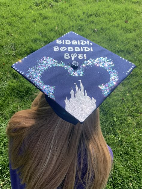 Up Cap Graduation, Graduation Caps Ideas High School, Laufey Graduation Caps, Graduation Cap Decoration Disney, Graduation Cap Stitch, Blue Cap Designs For Graduation, Grad Cap Ideas 2024, Mickey Mouse Graduation Cap, Graduation Cap Designs Stitch