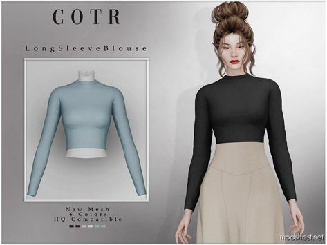 Long Sleeve Blouse T-507 for Sims 4 at ModsHost! ChordoftheRings Long Sleeve Blouse T-507 6 Colors New Mesh (All LODs) All Texture Maps HQ Compatible Custom Thumbnail Type: Tops Enjoy! #adult #sims4cc #clothing #female #videogames Sims 4 Long Sleeve Bodysuit, Sims 4 Cc Long Sleeve Shirt Patreon, Sims 4 Cc Clothes Crop Tops Long Sleeve, The Sims 4 Blouse Cc, Sims 4 Long Sleeve Top, Sims 4 Cc Long Sleeve Crop Top, Sims 4 Cc Clothes Long Sleeve, Sims 4 Long Sleeve Cc, Sims 4 Cc Long Sleeve Top