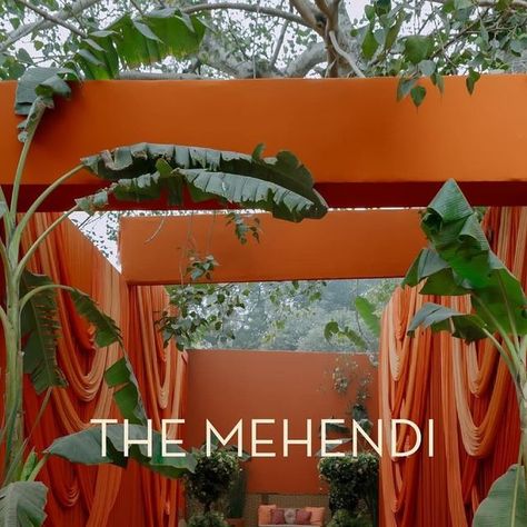 Rust Orange Decor, Punjabi Wedding Colour Scheme, South Indian Colour Palette, Burnt Orange Wedding Decor, Indian Wedding Color Schemes, Positano Theme, Orange Wedding Decor, Yellow Floral Decor, Mehndi Dress For Bride