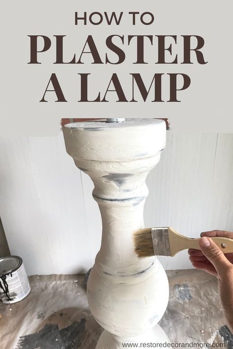 One of my favorite decorating tips is to redo thrift store lamps! With a plaster lamp makeover, you get georgous texture without the price tag! Learn how to plaster a lamp the easy way. This makeover includes the plaster lamp base, and some spray paint. You can easily plaster over lamp base with just a few tips. See how we turned this white plaster lamp into a beautiful diy black plaster lamp in no time! You can easily duplicate this plaster lamp diy in a day. Diy Plaster Lamp Base, Textured Spray Paint Ideas, Lamp Base Makeover, Plaster Lamp, Lamp Redo, Diy Lamp Makeover, Textured Spray Paint, Diy Spray Paint, Decorating 101