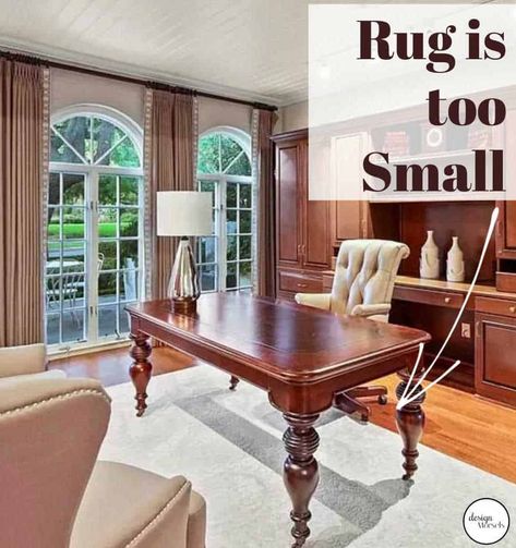 Rugs for An Office - Rollable Rugs - Design Morsels Rugs For Office Chair, Desk With Rug Under, Rug Under Desk, Rug Rules, Rugs Layout, Roller Chair, Farmhouse Diy Projects, Rugs Design, Rug Placement