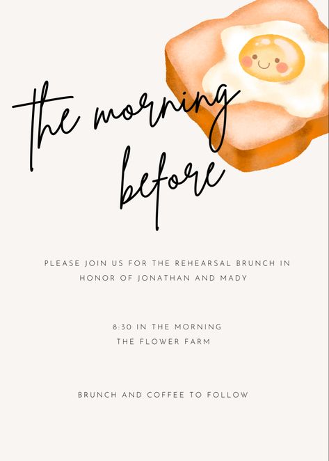 simple and cute, digital wedding rehearsal dinner or brunch invitation for bridal party and family Brunch Save The Date, Brunch Rehearsal Dinner, Breakfast Rehearsal Dinner, Wedding Rehearsal Brunch, Rehearsal Brunch Ideas, Family Dinner Invitation, Rehearsal Brunch, Brunch Parties, Rehearsal Dinner Invite