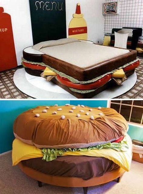 26 Delicious Furniture Pieces Looking Like Your Favorite Food Creative Beds, Weird Furniture, Food Pillows, Unusual Furniture, Food Shapes, Star Night, Quirky Decor, Unique Beds, Funky Furniture