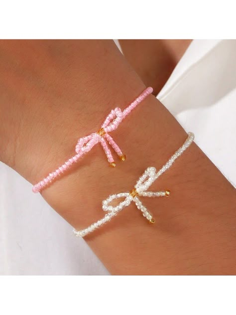 Un rose,B jaune crème Mignon Collar  Strass en plastique   Embellished Loom Bracelet Heart, Best Friend Seed Bead Bracelets, Group Friendship Bracelets, Diy Cute Bracelets, Bow Beaded Bracelet, Beaded Bow Bracelet, Diy Seed Bead Bracelet Ideas, Beaded Bracelet Inspiration, Seed Bead Bracelets Tutorials Videos