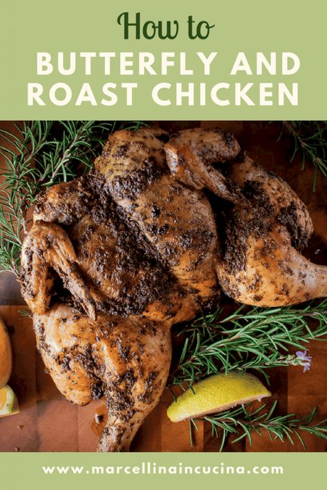 Butterfly Chicken Recipes, Slow Roast Chicken, Chicken With Herbs, Butterfly Chicken, Butterflied Chicken, Chicken Lunch Recipes, Roast Chicken Recipe, Chicken Receipes, Great Chicken Recipes