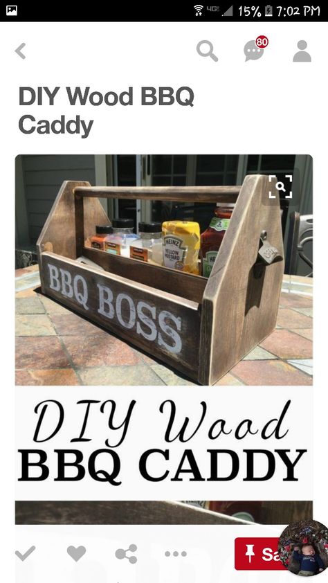 Bbq Caddy, Kids Woodworking Projects, Household Crafts, Pallet Building, Diy Bbq, Woodworking Projects Furniture, Woodworking Projects For Kids, Woodworking Projects That Sell, Diy Holz