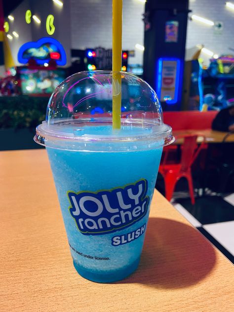 Jolly Rancher Slushy, Jolly Rancher Slushies, Freeze Cups, Jolly Rancher Drink, Raspberry Drink, Blue Snacks, Jolly Ranchers, Fun Drink Recipe, I Want Food