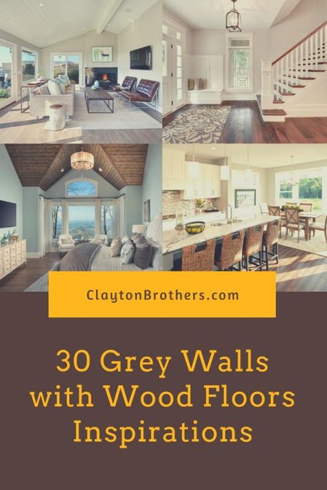 30 Wonderful Grey Walls with Wood Floors Inspirations for All Rooms in Your House Wood Floor Inspiration, Hickory Wood Floors, Gray Oak Floor, Dark Oak Flooring, Best Wood Flooring, Warm Grey Walls, Best Wall Paint, Greige Walls, Grey Fireplace