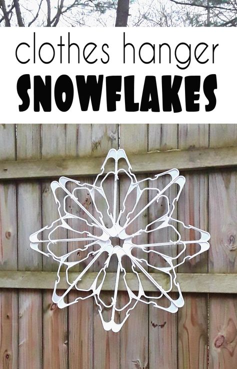 Dollar store crafts for winter holiday decor  |  Turn plastic clothes hangers into snowflakes for your home this year.  DIY winter holiday seasonal decor.  #hangers #snowflakes Crafts For Winter, Hanger Snowflakes, Diy Christmas Decorations Dollar Store, Diy Snowman Decorations, Diy Christmas Snowflakes, Dollar Store Christmas Decor, Plastic Clothes Hangers, Christmas Decorations Diy, Hanger Crafts