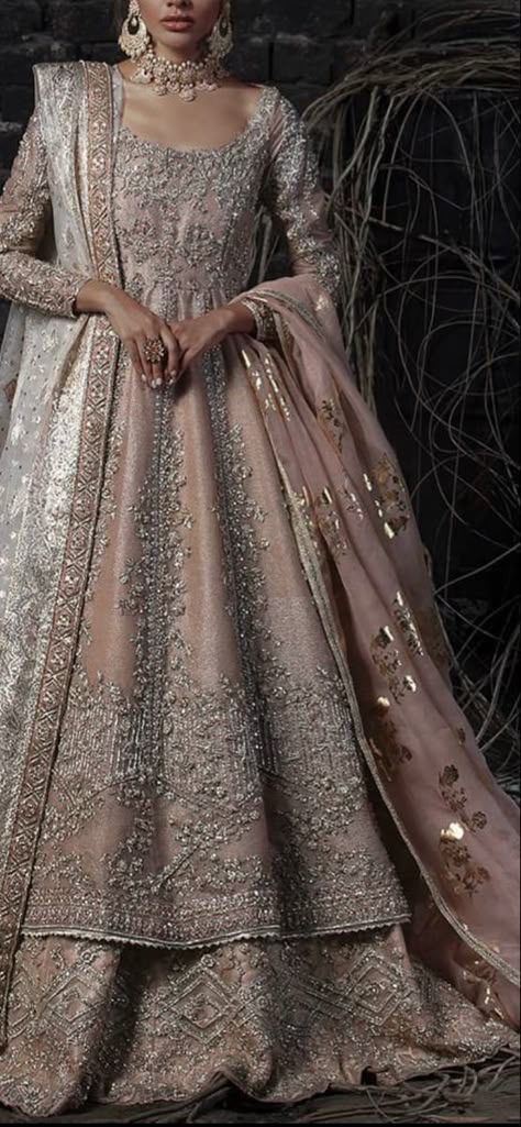 Light Pink Desi Wedding Dress, Desi Wedding Gown, Modest Indian Wedding Dresses, Modest Desi Wedding Dresses, Bridal Engagement Dress Pakistani, South Asian Bridal Dress, Pakistani Prom Dresses, Pakistani Wedding Outfits Sisters Bridesmaid Dresses, Pakistani Engagement Dresses Simple