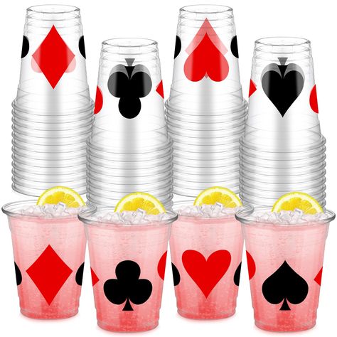 PRICES MAY VARY. Sufficient Quantity: there are 50 pieces plastic poker cups in the package, including 4 different poker designs; Whether it's a small party or a large party, sufficient quantity can meet your various needs for daily use or casino theme parties Classic Casino Theme Design: these 12 oz casino theme cups for party designed with a casino theme and printed with poker theme elements like diamonds, spades, clubs, and hearts; Classy and stylish, and will make casino poker themed parties or game nights more lively Proper Size: these poker drinking cups measure about 3.7 x 4.3 x 2.3inches/ 9.3 x 10.8 x 5.8cm, and have a 12 oz capacity; Great for holding various drinks, beer, cocktails, soda or juices for your guests and really a great addition to your poker themed party decorations Poker Wedding Ideas, Diy Casino Party Decorations, 30th Birthday Poker Theme, Poker Bachelor Party, Spades Party Ideas, Las Vegas Themed Birthday Party, Casino Theme Engagement Party, Casino 30th Birthday Party, Las Vegas Bachelorette Party Decorations