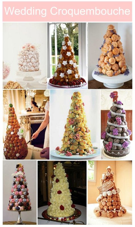 Croquenbuche Wedding, French Wedding Food, Donut Centerpieces, Wedding Croquembouche, Wedding Macaron, Macaron Cakes, French Wedding Cakes, Unfrosted Cake, Wedding Macarons