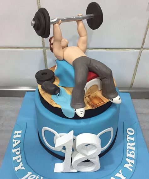 #fitness #gym #weight #lifter #athletics #18 #birthday #cake Weight Lifter Cake, Fitness Birthday Cake, 18th Birthday Cake For Guys, Boys 18th Birthday Cake, Fitness Cake, Gym Cake, Birthday Cake Write Name, Sports Themed Cakes, Sports Cakes