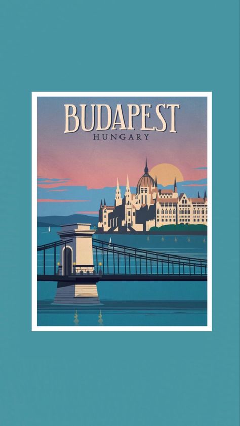 Budapest Aesthetic Wallpaper, Budapest Wallpaper, Budapest Painting, Highlight Wallpaper, Aesthetic Art Wallpaper, Budapest Aesthetic, Budapest Travel, Railway Posters, Aesthetic Letters