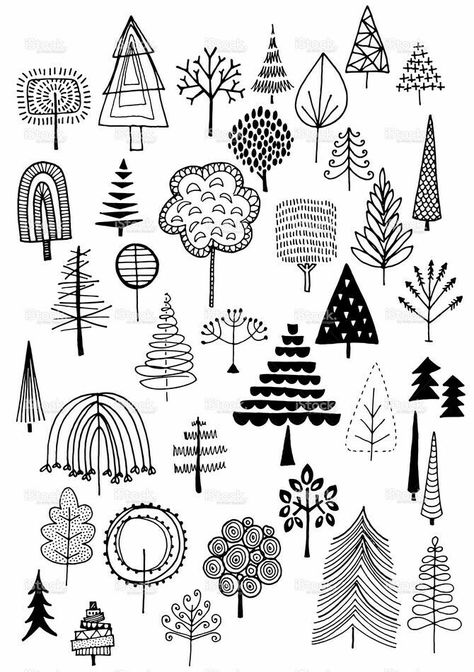 tree doodles Doodle Trees, Modele Zentangle, Tree Doodle, Vector Doodle, Arte Doodle, Drawing Eyes, Christmas Vector, Doodle Inspiration, Animal Illustrations