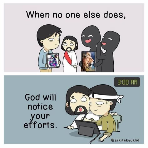 Christian Comics, Christ Artwork, Christian Cartoons, Bible Humor, Christian Jokes, Christian Pins, Christian Quotes God, Christian Things, Ayat Alkitab