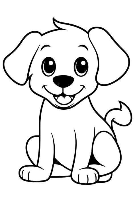 Dalmatian Coloring Page, Pet Animals Drawing, Dog Cartoon Drawing, Pet Coloring Pages, Easy Dog Drawing, Paw Print Clip Art, Animals Silhouette, Animals And Their Homes, Cute Dog Art