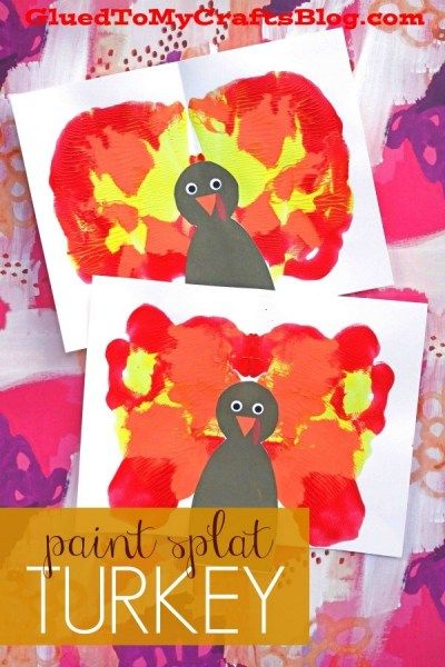 Glued To My Crafts - Colorful Paint Splat Turkey kid craft idea - you won't need elaborate supplies or a ton of time! I've even included a FREE PRINTABLE to get you started! Prek Thanksgiving, November Projects, November Themes, November Preschool, November Art, Turkey Crafts Kids, Thanksgiving Crafts For Toddlers, Preschool Thanksgiving, Thanksgiving Crafts Preschool