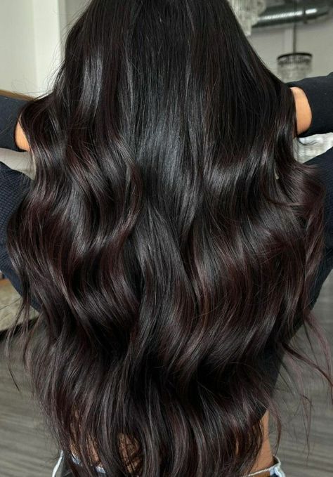 Highlights On Black Brown Hair, Subtle Balayage Black Hair Indian, Black And Chocolate Brown Hair, Black Hair With Dark Highlights, Chocolate Melt Hair, Black Dimensional Hair, Dark Brown Hair With Black Lowlights, Dark Chocolate Hair With Highlights, Shades Of Black Hair Color