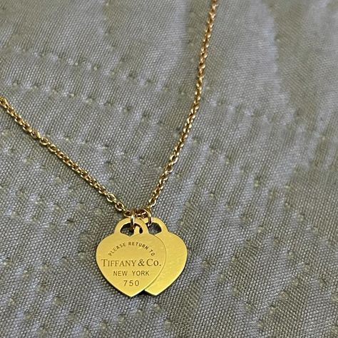 Tiffany & Co. 18k Gold Return to Tiffany Double Heart Tag Return To Tiffany Double Heart Necklace, Gold Tiffany Necklace Heart, Gold Return To Tiffany Necklace, Gold Jewelry Tiffany, Tiffany Double Heart Necklace Gold, Tiffany Jewelry Gold, Gold Tiffany Jewelry, Tiffany Gold Jewelry, Tiffany And Co Jewelry Gold