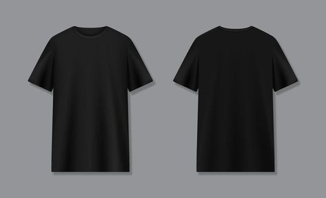 3D Black T-shirt Front and Back Mockup Plain Black Hoodie Front And Back, Plain Black Tshirt Front And Back, Tshirt Mockup Free, Elephant Decorations, Oversized Black T Shirt, T Shirt Front And Back, Plain Black T Shirt, Kaos Oblong, Polo Shirt Girl