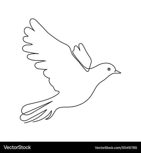 Flying Bird Template, Continuous Line Drawing Simple, Line Drawing Simple, Dove Symbol, One Continuous Line Drawing, Bird Outline, Bird Template, Symbol Drawing, Simple Abstract