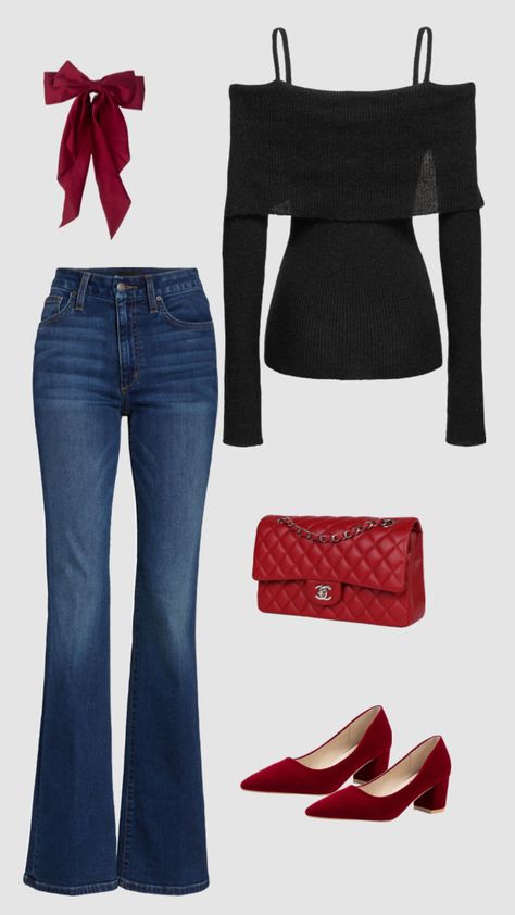 Fall look with a hint of red #red #darkred #fall #muesumdate Casual Outfits For Teens, Fashion Design Drawings, Swaggy Outfits, Fall Looks, Fitness Inspo, Outfits For Teens, Designs To Draw, Fashion Inspo Outfits, Cool Girl