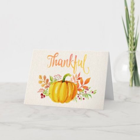 $3.77 | Thanksgiving "Thankful" Watercolors | Thanksgiving Card | thanksgiving card, thanksgiving thankful card, thanksgiving watercolor card, thanksgiving template cards Thanksgiving Watercolor, Thanksgiving Templates, Pilgrim Fathers, Watercolor Holiday Cards, The Mayflower, Thanksgiving Card, Card Watercolor, Watercolor Flower Art, Thanksgiving Cards