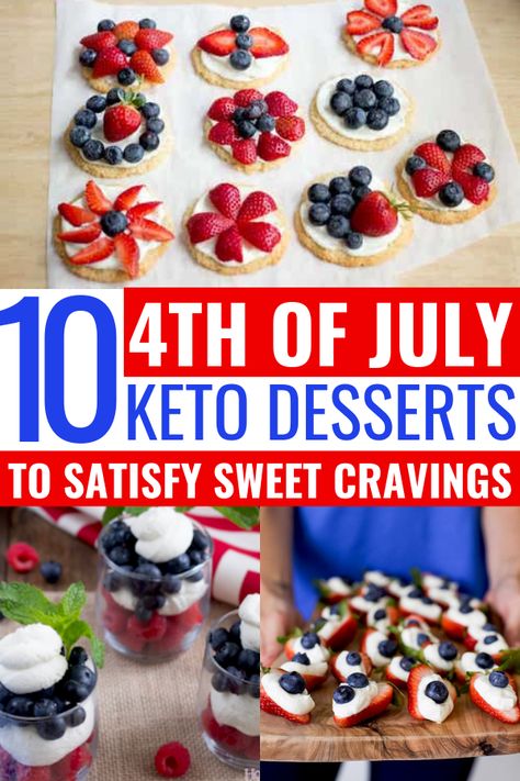 Quick & Easy Keto 4th of July Desserts You Have to Try in 2019! These keto patriotic desserts are INCREDIBLE! Your family will never guess that these healthy red white and blue desserts are keto friendly Fourth Of July Desserts, Easy Low Carb Snacks, July Desserts, Keto Treats, Keto Fruit, Keto Cookie Recipes, Patriotic Desserts, Quick Diet, Keto Mug Cake