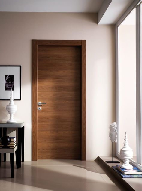 Doors Room Modern, Wooden Door Room, Doors Wooden Interior, Wooden Interior Doors Modern, Wooden Door Window Design, Door Design Ideas Bedroom, Laminates For Doors, Door For Room Bedrooms, Contemporary Wood Doors Interior