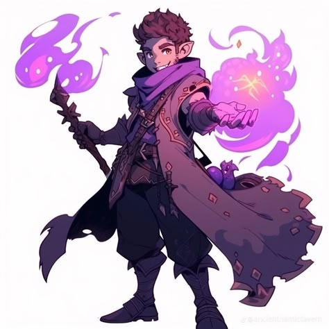 Dnd Occultist, Halfing Character Art, Dnd Mage Character Art, Gnome Wizard Dnd, Dnd Sorcerer Character Design, Dnd Gnome Art, Gnome Dnd Character Design, Wizard Dnd Character Design, Halfling Warlock