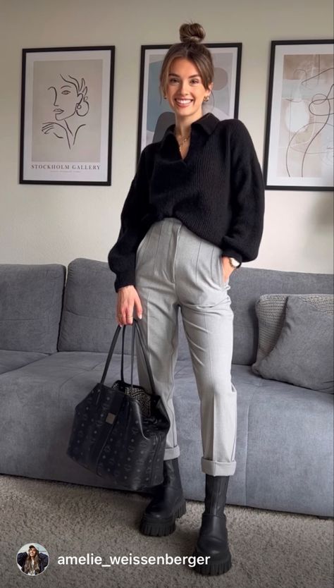 Smart Casual Jeans Outfit Women, Going Out Winter Outfits Night, Smart Casual Jeans Outfit, Winter Pullover Outfits, Stylish Outfits For Women, Office Sweater, Dress Like A Parisian, Modest Casual Outfits, Pullovers Outfit