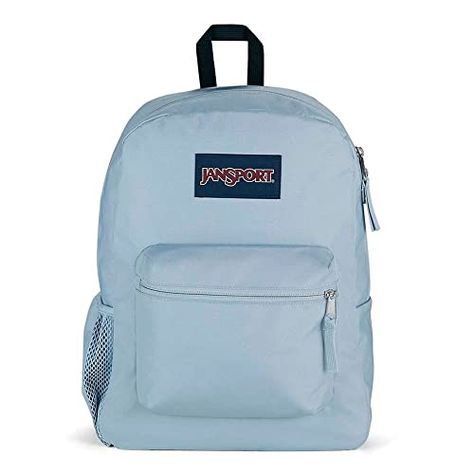 JanSport Cross Town Backpack - Class, Travel, or Work Bag with Water Bottle Pocket, Blue Dusk Bag With Water Bottle Pocket, Simple Bag, Blue Cross, Blue Backpack, Simple Bags, Work Bag, For Everyone, Back To School, Water Bottle