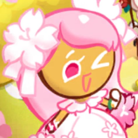 Cherry Blossom Cookie Run, Cherry Blossom Cookie, Crk Pfp, Crk Icons, Pink Characters, Fanart Ideas, Pink Pfp, Blossom Cookies, Unique Cookies