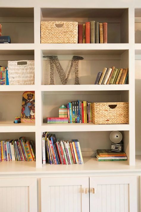 How to Style a Bookshelf - Some of Our Favorite Tips Style A Bookshelf, Basement Steps, Step Shelves, Custom Bookshelves, Basement Design Ideas, Office Makeover, Basement Renovations, Next Home, First Apartment