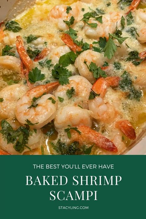 Looking for an easy dinner that aims to please and is super easy to make? Try this baked shrimp scampi recipe. It's the best tasting dump and go recipe out there! #bakedshrimprecipes #bakedshrimpscampi #shrimp #shrimprecipes #bakedshrimprecipesoven #bakedshrimpscampieasy #shrimpscampi #shrimpscampirecipes #Italianfood #easyitalianrecipes #easydinnerrecipes Baked Shrimp Scampi Recipe, Best Shrimp Scampi Recipe, Oven Shrimp Recipes, Precooked Shrimp Recipes, Shrimp Scampi Pasta Recipes, Oven Baked Shrimp, Easy Baked Shrimp, Italian Shrimp Recipes, Cooked Shrimp Recipes