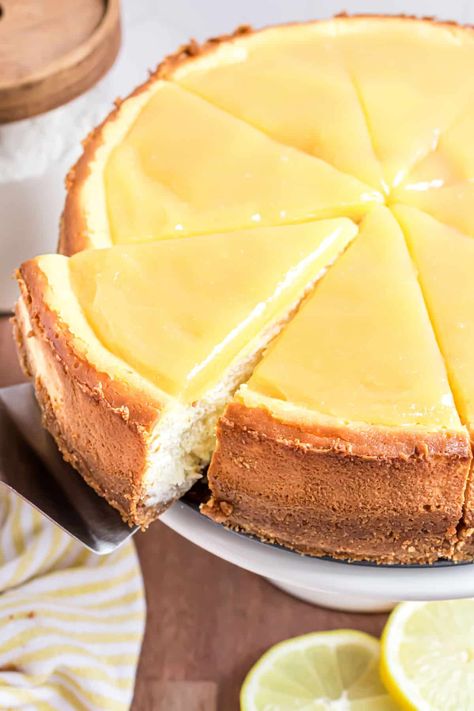 Baked Lemon Cheesecake Recipe, Lemon Custard Cheesecake, Lemon Sauce For Cheesecake, Lemon Cheesecake No Water Bath, Lemon Mascarpone Cheesecake, Lemon Topping For Cheesecake, Lemon Curd Cheesecake Recipe, Best Lemon Cheesecake Recipe, Recipes Using Lemon Curd