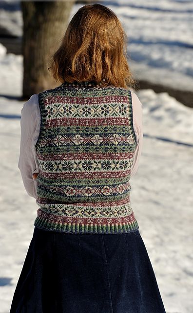 Ravelry: Jennipennis Fair Isle vest Fair Isle Vest Pattern, Fair Isle Vest Knitting Pattern, Casual Fair Isle Pattern Sweater Vest For Winter, Fairisle Vest, Fairisle Vest Knitting Pattern, Stranded Knitted Vest, Fair Isle Vest, Vest Knitting, Stranded Knitting