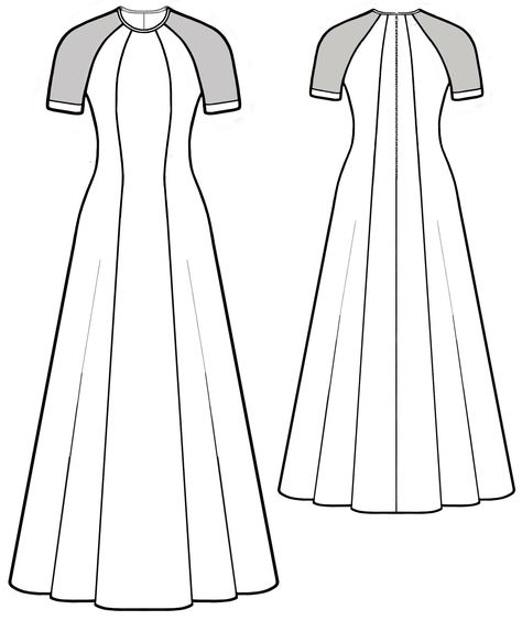 Ballroom Dress Inspiration, Raglan Sleeve Dress, Raglan Sleeve Pattern, Formal Dress Patterns, Dress Sewing Patterns Free, Lil Black Dress, Wedding Dress Patterns, Dress Making Patterns, Free Dresses