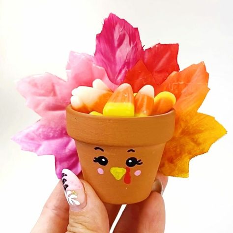 Thanksgiving Clay Pot Crafts, Turkey Craft For Thanksgiving, Clay Pot Turkey Craft, Clay Pot Turkey, Turkey Clay Pot Craft, Fall Crafts For Nursing Home Residents, November Activity Ideas For Seniors, November Crafts For Seniors, November Activities For Seniors