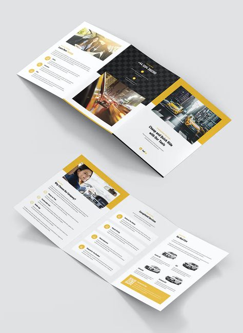 Brochure Template Psd, Portfolio Template Design, Taxi Cab, Portfolio Template, Portfolio Templates, Tri Fold, Brochure Design, Brochure Template, Design Template