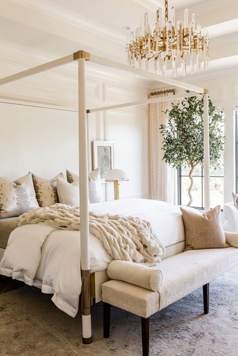 Recreate Our Primary Bedroom - Cella Jane Master Chandelier Bedroom, Farmer House, Waterfront Condo, Bookshelf Bed, 4 Poster Beds, Cella Jane, Master Room, Primary Bedroom, Master Bedrooms